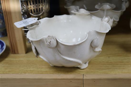 Two Chinese blanc de chine lotus bowls